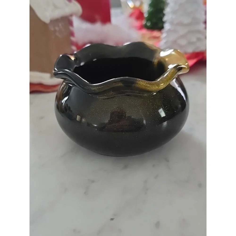 Handmade Resin Black And Gold Bowl Decoration Gift Keys Trinkets  640